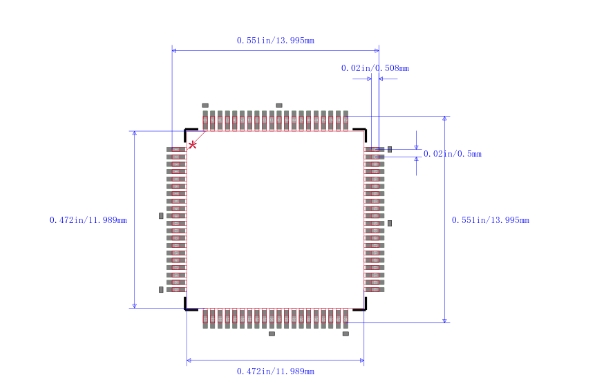 Package diagram of MK10DX256VLK7